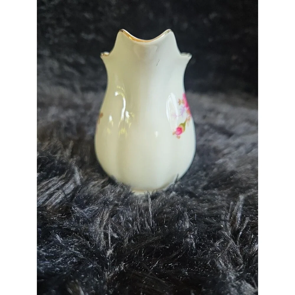 Fred Roberts Moss Rose Sugar & Creamer Set Gold Trim Vintage
